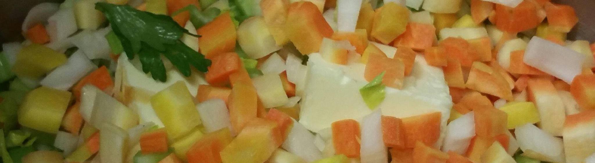 Fresh cut vegetable for soup